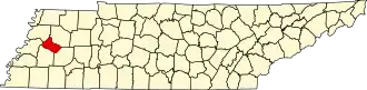 State map highlighting Crockett County