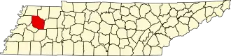 State map highlighting Gibson County