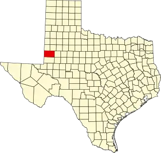 State map highlighting Gaines County