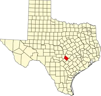 State map highlighting Hays County