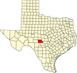 State map highlighting Kimble County