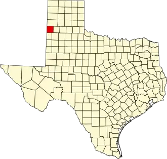State map highlighting Parmer County