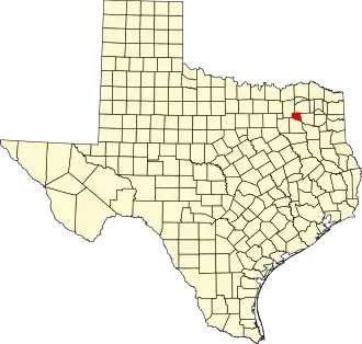 State map highlighting Rains County