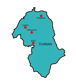 Location of Tamparuli Town in Tuaran District