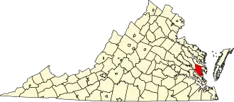 State map highlighting Gloucester County