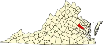State map highlighting King William County