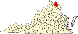 State map highlighting Loudoun County