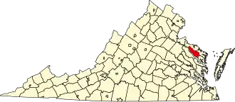 State map highlighting Richmond County