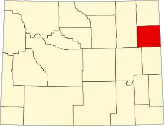 State map highlighting Weston County