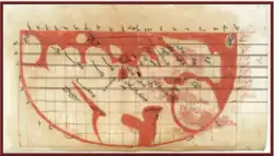 Image 38Map of the “Inhabited Quarter” by Sadiq Isfahani from Jaunpur c.1647. This was one of the only surviving Indian made maps. (from History of cartography)