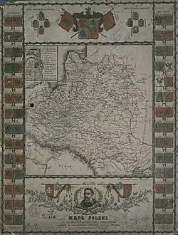 1883 map of the Polish–Lithuanian Commonwealth with Lithuania proper (Litwa)