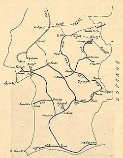 Railway network in southern Portugal in 1941