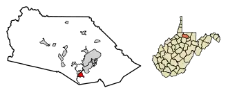 Location of White Hall in Marion County, West Virginia.