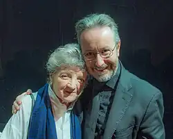 Mark Warman conducting Julia McKenzie at the Stephen Sondheim competition