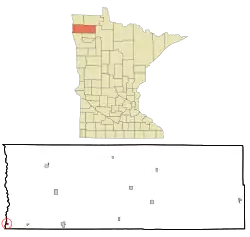 Location of Oslo within Marshall County, Minnesota