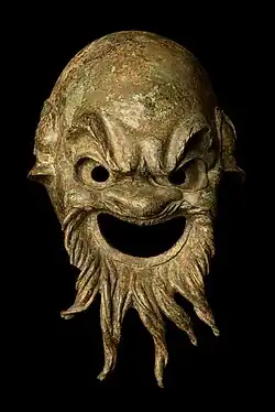 Mask of Silen, bronze, first half of the 1st century BC