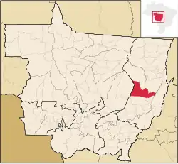 Location of Canarana in Mato Grosso state