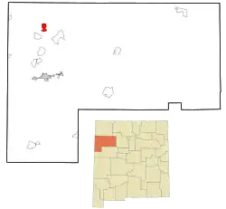 Location in McKinley County and the state of New Mexico