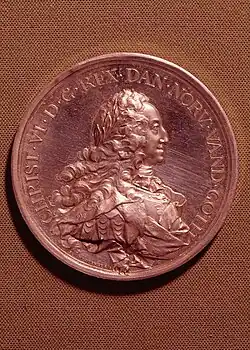 Medal commemorating Christian VI's expansion of the fleet.
