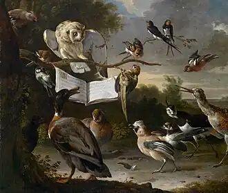 Concert of Birds (1670), oil on canvas, 84 x 99&nbsp;cm., private collection