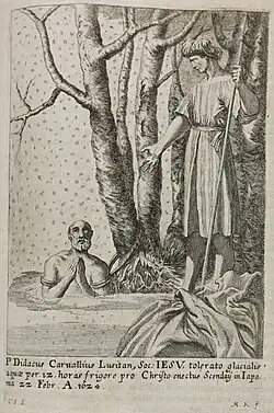 Diego Carvalho martyred in a pit filled with the icy waters of the Hirose River (広瀬川) in Sendai.