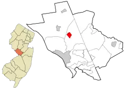 Location in Mercer County and the state of New Jersey