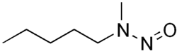 Skeletal formula of methyl-n-amylnitrosamine