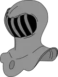 Open or barred helmet, reserved for members of the nobility