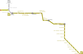 Mexico City Metro Line 12 map