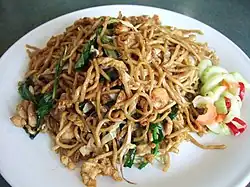 Mi goreng with chicken and shrimp in Jakarta