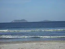 Michaelmas Island (left) and Breaksea Island (right) as viewed from Middleton Beach, Albany