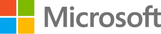 The Microsoft logo containing a square icon of four individual colored squares in red, green, blue, and yellow, and the word Microsoft in gray