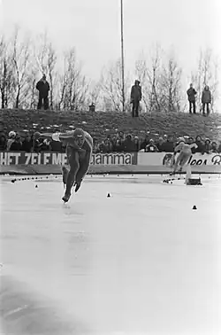 person during the speed skating competition