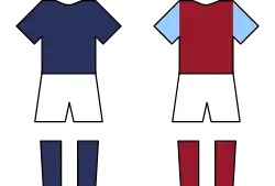 The kits of Millwall and West Ham