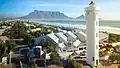 The lighthouse at Milnerton, Cape Town. It is situated on Woodbridge Island