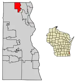 Location of Brown Deer in Milwaukee County, Wisconsin