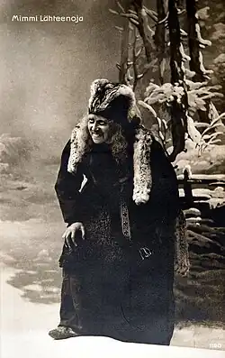 Actress Mimmi Lähteenoja as Louhi in the National Theatre play Pohjolan häät (The Wedding at Pohjola) on the day the theatre opened, April 9 1902