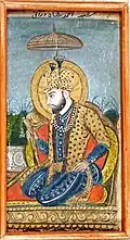 Miniature painting of Ahmad Shah Abdali painted in Lucknow, c. 1820