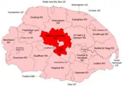 Position within Norfolk, 1935