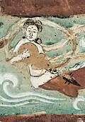 Chinese double-chambered lute, Mogao cave 322