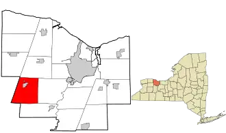 Location in Monroe County and the state of New York