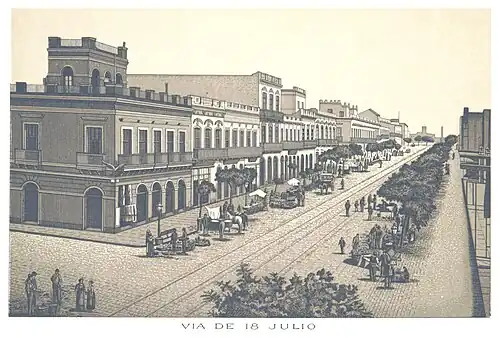 Drawing of the Avenue in 1885