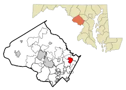 Location of Cloverly, Maryland