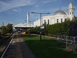 View of the Morden Mosque from Morden South Railway Station