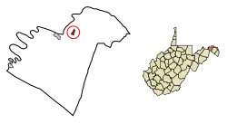 Location of Bath (Berkeley Springs) in Morgan County, West Virginia