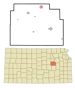 Location within Morris County and Kansas