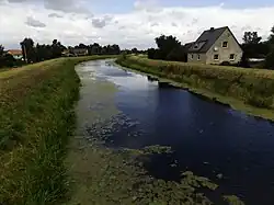 A small river with embankments to both sides