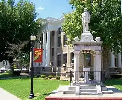 Monument with courthouse in view