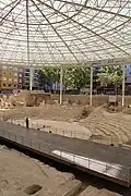 Frame roof structure at the Zaragoza's (Caesaraugusta) Roman Theater Museum