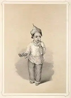 A little Mussulman girl, Calcutta, 1844 lithograph of a Muslim girl in India wearing Pyjamas and kurta; drawn by Emily Eden, sister of the Governor-General of India, George Eden